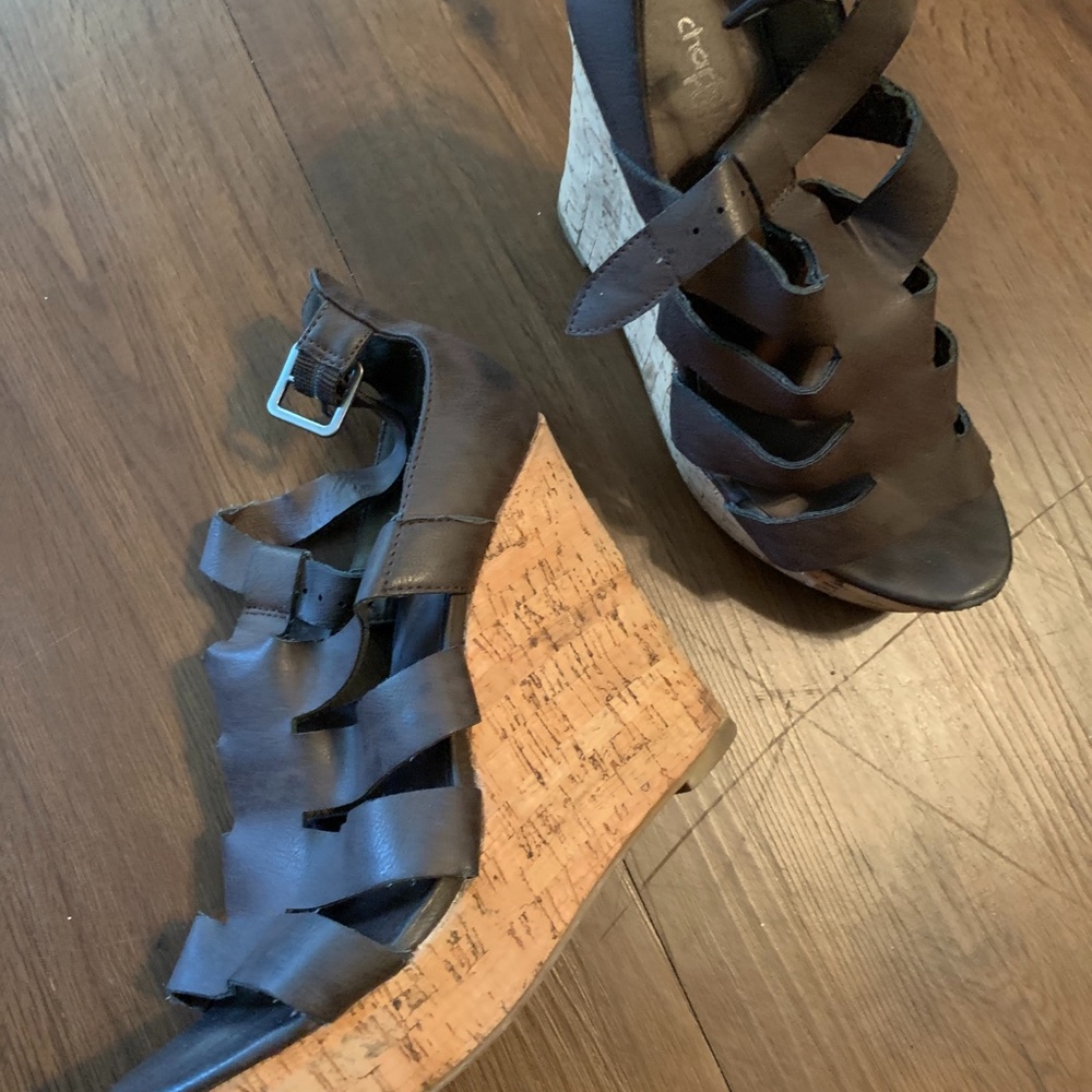 Brown Wedged Sandals